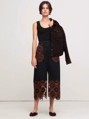 NWT Banana Republic Embroudered Corduroy Midi Skirt